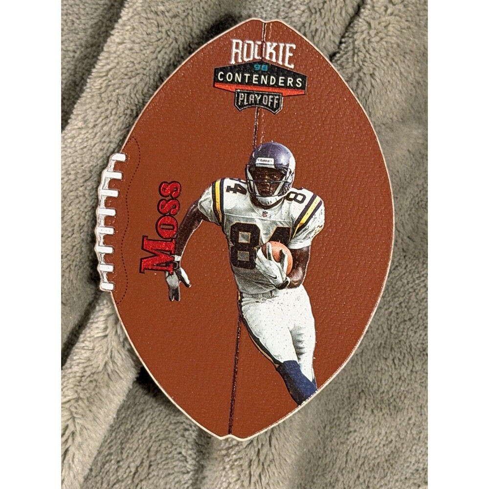 1998 Playoff Contenders - Leather Footballs Randy Moss #52 Red (RC)